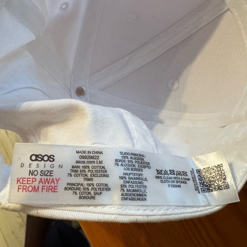ASOS Design White Baseball Cap Hat - Picture 4 of 4